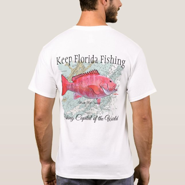 Camiseta Mantener Florida Pescando un paro rojo atlántico (Reverso)
