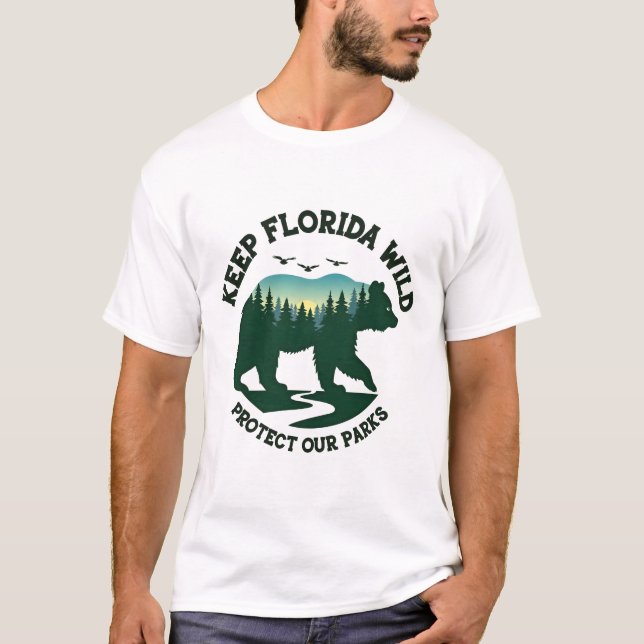 Camiseta Mantener Florida Salvaje Proteja Nuestros Parques  (Anverso)