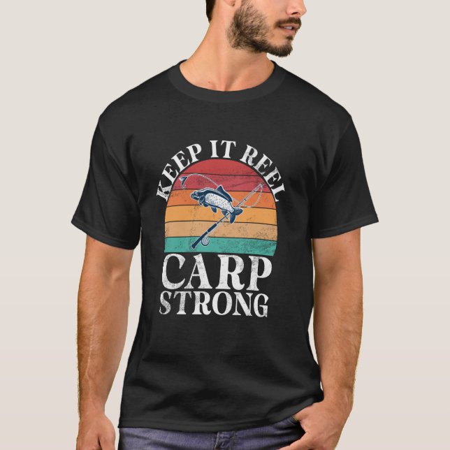 Camiseta Mantener Fuerte la Carpa de Pesca de Carpa (Anverso)