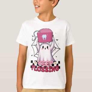 Camiseta Mantener Halloween de Higiene Dental Ghost Groovy