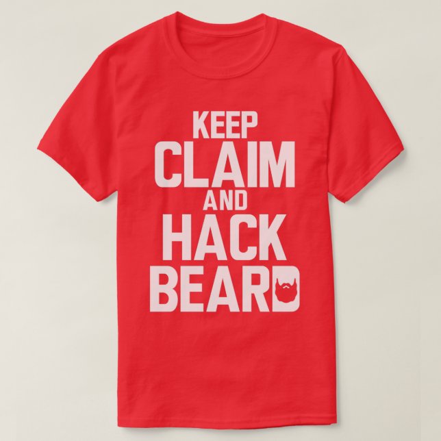 Camiseta Mantener la afirmación y la barba de hackeo (Diseño del anverso)