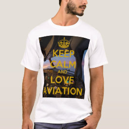 Camiseta Mantener la calma amor Aviación Club avión blanco 