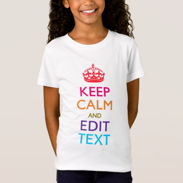 Camiseta Mantener la CALMA del texto multicolor (Anverso)