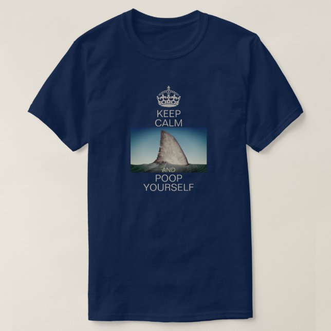 Camiseta Mantener la calma del tiburón (Diseño del anverso)