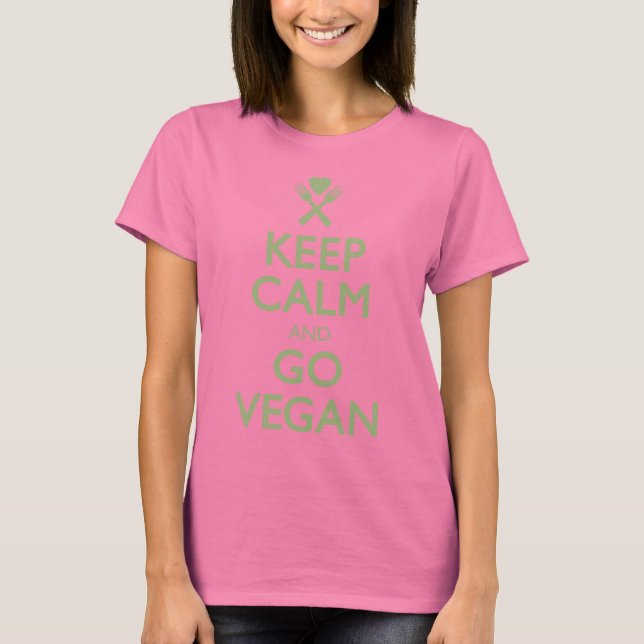 Camiseta Mantener la calma Ir Vegan (Anverso)