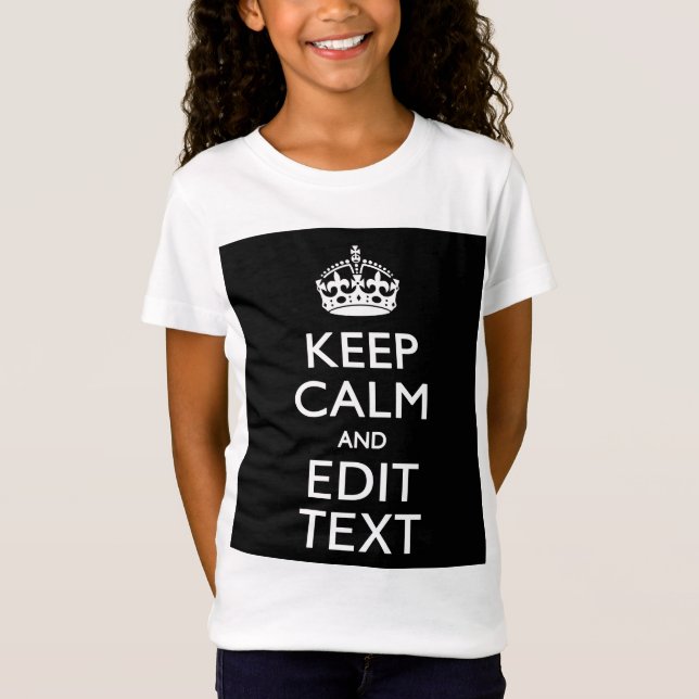 Camiseta Mantener la calma personalizada y editar texto en  (Anverso)