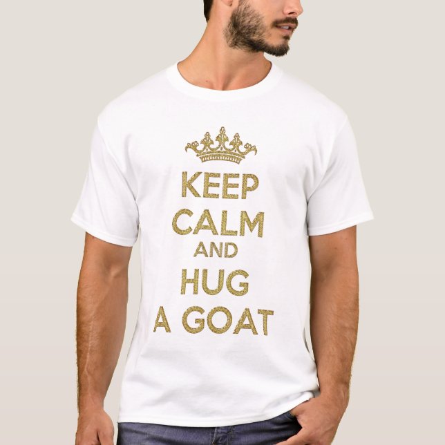 Camiseta Mantener la calma y abrazar una cabra (Anverso)