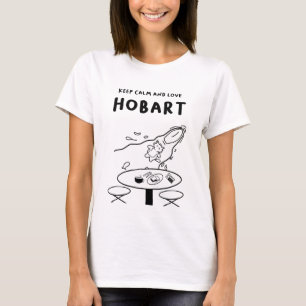Camiseta Mantener la calma y amar a Hobart Tabla de Cat y