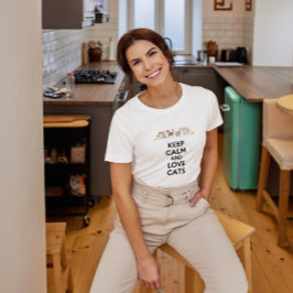 Camiseta Mantener la calma y amar a los gatos