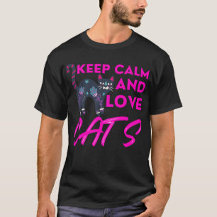 Camiseta Mantener La Calma Y Amar A Los Navidades De Gatos