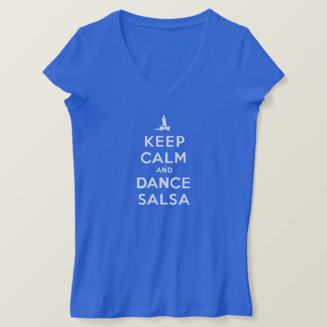 Camiseta Mantener la calma y bailar salsa (Anverso del diseño)