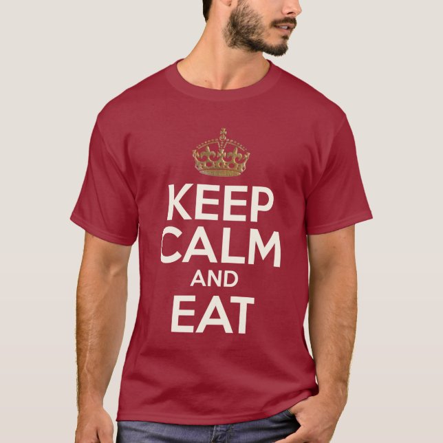 Camiseta Mantener La Calma Y Comer (Anverso)