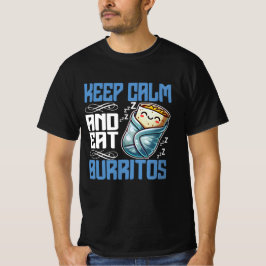 Camiseta mantener la calma y comer burritos