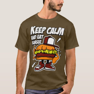 CAMISETA MANTENER LA CALMA Y COMER EL PERSONALIZADO DE BURG