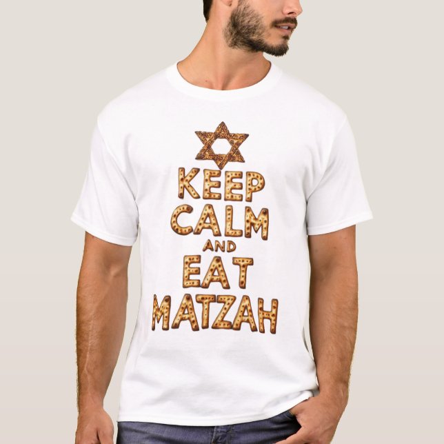 Camiseta Mantener la calma y comer Matzah Funny Passover di (Anverso)