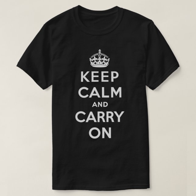Camiseta Mantener la calma y continuar (Diseño del anverso)