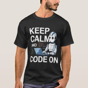 Camiseta mantener la calma y el código activado
