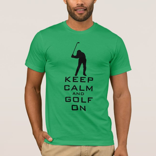 CAMISETA MANTENER LA CALMA Y EL GOLF PERSONALIZADOS (Anverso)