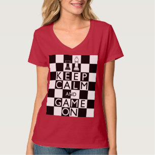 Camiseta MANTENER LA CALMA Y EL JUEGO CONTINUADO - Ajedrez