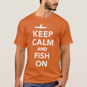 Camiseta Mantener la calma y el pescado en la pesca de Kaya