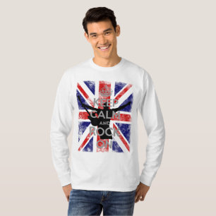 Camiseta Mantener la calma y el rock en la unión