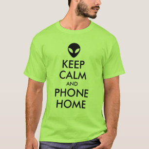 Camiseta Mantener la calma y el teléfono como parodia de un