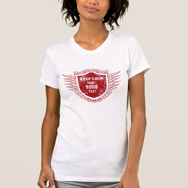 Camiseta Mantener la calma y el texto (Anverso)