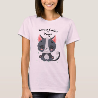Camiseta Mantener la calma y el yoga CAT 2