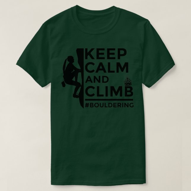 Camiseta Mantener la calma y escalar (Diseño del anverso)
