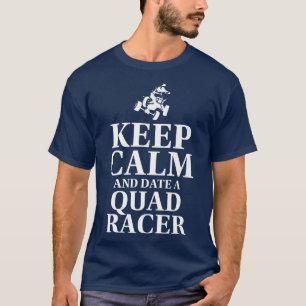 Camiseta Mantener La Calma Y La Fecha En Un Ciclista De Car