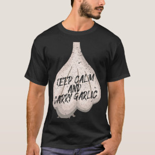 Camiseta Mantener la calma y llevar ajo hasta la halloween 