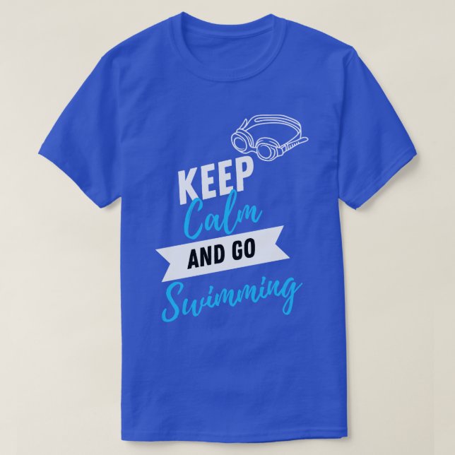 Camiseta Mantener la calma y nadar (Diseño del anverso)
