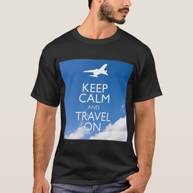 CAMISETA MANTENER LA CALMA Y VIAJAR (Anverso)
