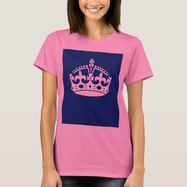 Camiseta Mantener la corona tranquila en la decoración azul (Anverso)