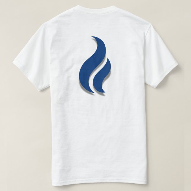 Camiseta Mantener la luz azul de la llama (Reverso del diseño)