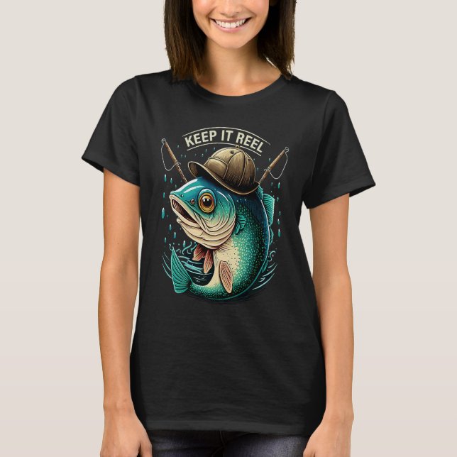 Camiseta Mantener la pesca de carrete (Anverso)