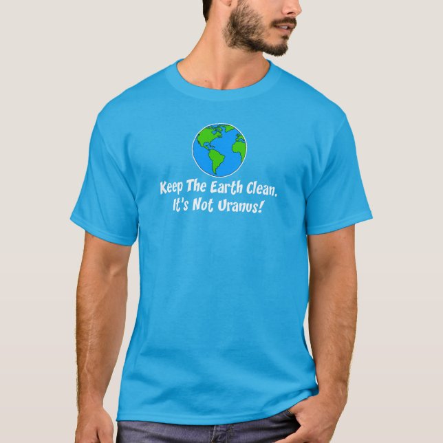 Camiseta Mantener la Tierra Limpia No Urano OSCURO (Anverso)