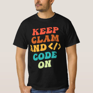 Camiseta Mantener La Tranquilidad Y El Código En El Diseño