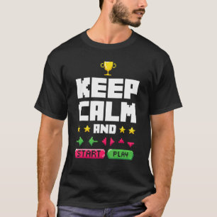 Camiseta Mantener La Tranquilidad Y El Jugador De Videojueg