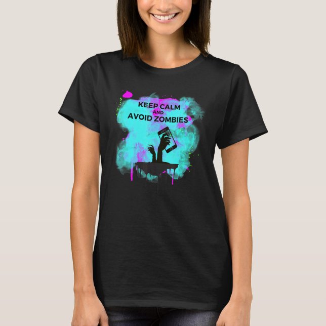 Camiseta Mantener La Tranquilidad Y Evitar El Apocalipsis Z (Anverso)