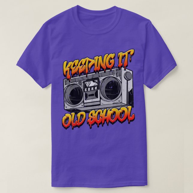 Camiseta Mantener la vieja escuela Hip Hop Retro Music Boom (Diseño del anverso)