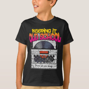 Camiseta Mantener la vieja escuela - Récord de vinilos en l