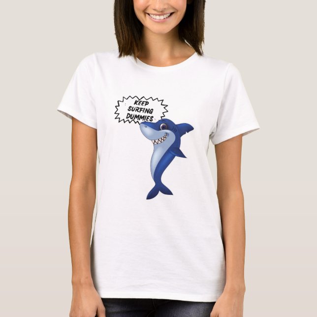 Camiseta Mantener los pantanos de surf | Palabras de tiburó (Anverso)