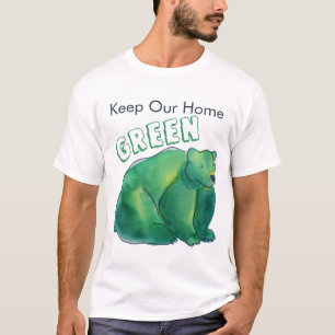 Camiseta Mantener nuestro oso color de agua verde