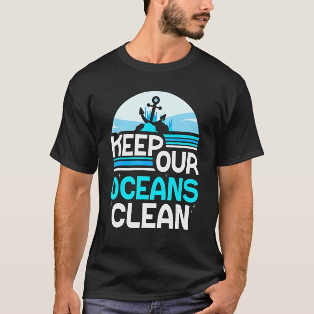 Camiseta Mantener nuestros océanos limpios Proteger el mar  (Anverso)