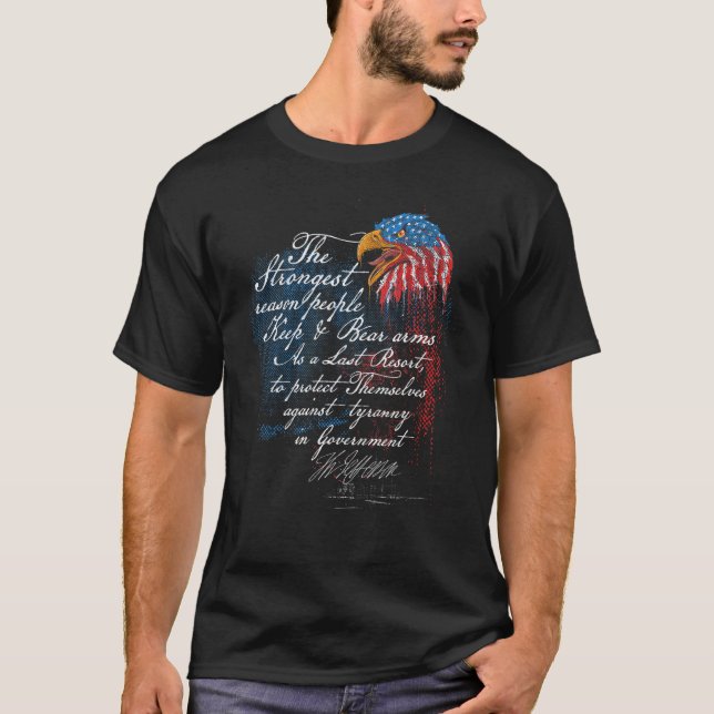 Camiseta Mantener Y Oír Brazos Thomas Jefferson Patriótico  (Anverso)