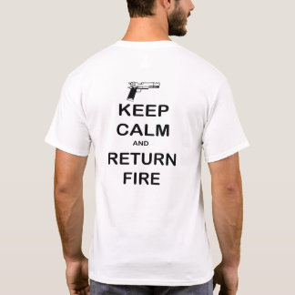Camiseta Mantenerla tranquila, revólver de fuego