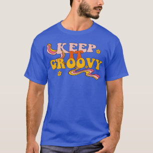 Camiseta Mantenerlo retro sonrisa floral cara salud mental