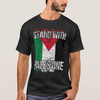 CAMISETA MANTENERSE CON LA BANDERA PALESTINA PALESTINA EN S