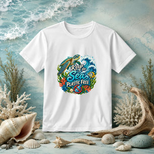 Camiseta Mantenga el mar libre de plástico cita de la natur